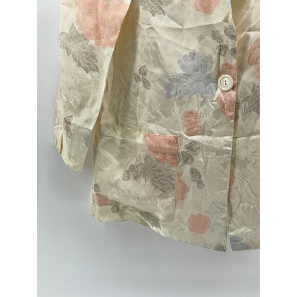MANHATTAN PLAZA Women's Vintage Beige Floral Single-Button Blazer SZ 10 - Picture 7 of 12
